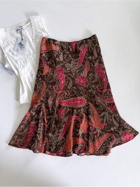 East 5th Y2K Floral Boho Maxi Skirt Size Small